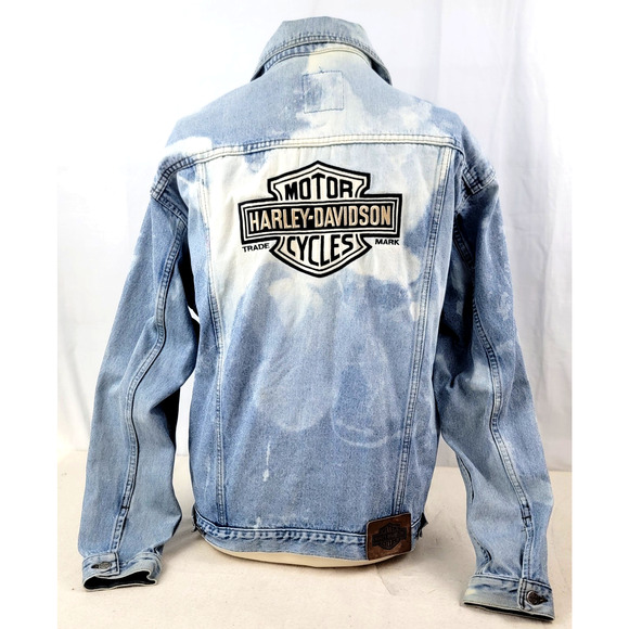 Vintage Harley-Davidson Biker Blues Denim Jacket Made in Canada M - Picture 1 of 14